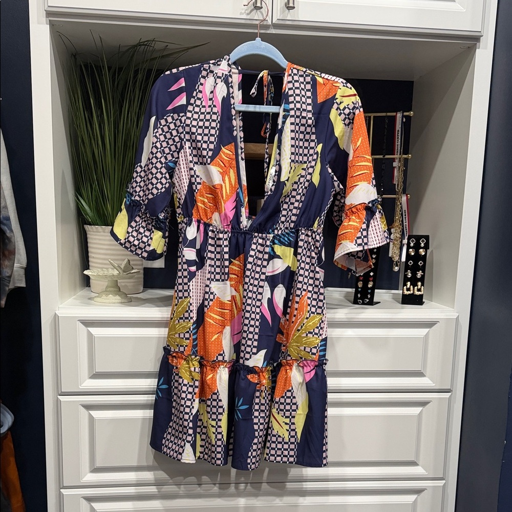 Colorful Patterned Dress Cover up size Medium